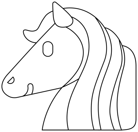 Horse Face Emoji Coloring Page